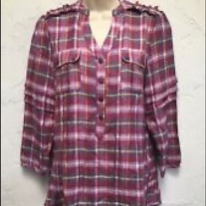 Matilda Jane Plaid all day Millie top size medium